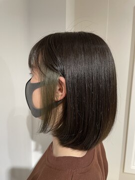 エイトタマプラ たまプラーザ店(EIGHT tamapla) 切りっぱなしボブ　カーキベージュを添えて