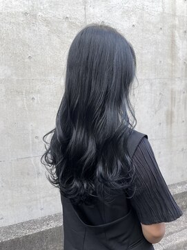 アクアオモテサンドウ(ACQUA omotesando) ＊ブリーチなし就活カラーブルーブラックブルーグレーアッシュ