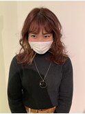 ピンクベージュ× イヤリングカラー
