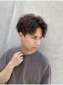 【耳掛け前下がりマッシュツイストスパイラルパーマ】