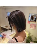 切りっぱなしボブ レイヤー 髪質改善