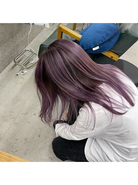 ラル(Lull) 【バレイヤージュ×パープル】ルーツカラー/シャドールーツ