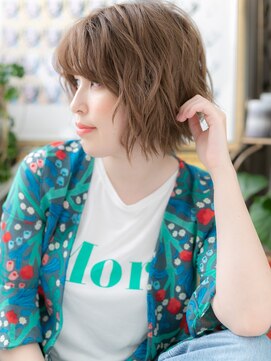 カバーヘアアンドスパ ブリス 浦和(COVER HAIR&SPA bliss) くせ毛風斜めバング外国人風ゆるふわ大人ボブc5浦和20代30代!