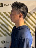大人の男のアップスタイル/コームオーバー/白髪ぼかし/ビジネス1