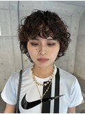 ボブウルフレイヤーハードパーマ