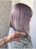 ラベンダーグレージュカラー切りっぱなしダブルカラー横浜横浜駅