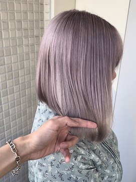 リグ 横浜(Lig.) ラベンダーグレージュカラー切りっぱなしダブルカラー横浜横浜駅