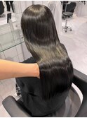 美髪うる艶暗髪ダークアッシュブルーブラック