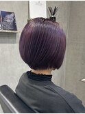 ラベンダーピンク/ショートボブ/ピンクバイオレット/表参道/原宿