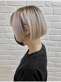 ラベンダーミルクティーグレージュケアブリーチバレイヤージュ