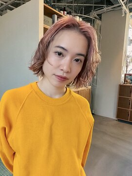 エルム 原宿 表参道(yelm) ボブ×ピンクベージュ/髪質改善/ダブルカラー/インナーカラー