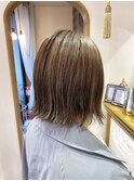 外ハネボブ　ハイライト×マロンベージュ　西田大樹