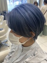 アヴァンス 深井店(AVANCE.) ブルー系カラー×ショート×センターパート