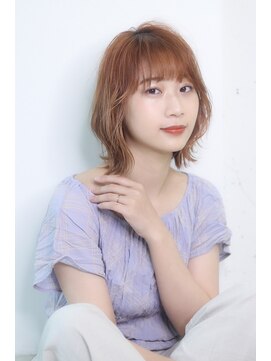 オーロ 武庫之荘店(ORO) オレンジベージュ/くびれボブ/外ハネボブ