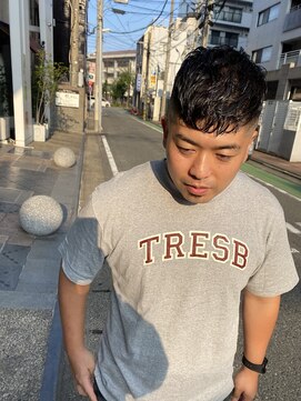 メリケンバーバーショップ トーキョー(MERICAN BARBERSHOP TYO) MEN'SHAIRツーブロック束感ショート波巻きハイライト55