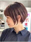 30代40代大人女性/前髪ありショートボブ/ショートヘア/髪質改善