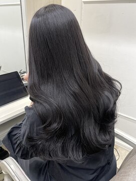 シーン(seen) 【くびれヘア×ダークグレージュ】前髪 グレージュカラー