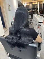 ブレンド 渋谷(BLend)&nbsp;グレージュマチルダボブインナーグレージュ 前髪ブルー