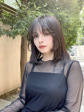 メゾンドイギー(MAISON de IGGY) 小顔顔周りレイヤー×ダークグレージュ