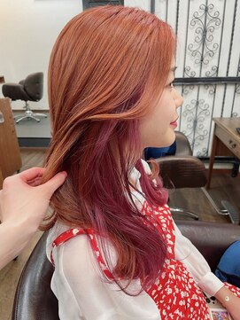 ココ 西葛西南口店(COコ) 派手派手ハイトーンインナー|西葛西ブリーチカラー