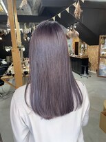 チャプター 問屋町(chapter)&nbsp;ケアブリーチラベンダーグレージュカラー切りっぱなしロング韓国