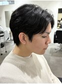 メンズマッシュセンターパートスパイラルパーマニュアンスパーマ