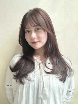 ザック ヴィ(ZACC vie) ロングレイヤー/チェリーブラウン/流し前髪