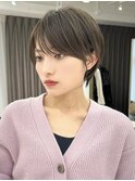 前髪あり耳掛け丸みくびれ大人ショートボブ20代30代40代50代＊