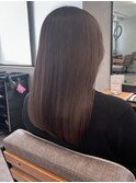 透明感カラーマロンブラウン＊艶髪ストレート透け感カラー