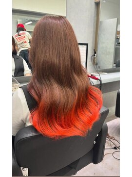 モナン(monan) アプリコットオレンジグラデーションテールカラーエンドカラー