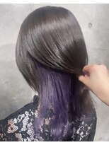 カリーナコークス 原宿 渋谷(Carina COKETH)&nbsp;ブリーチ2回~推しカラーパープルインナーカラーダブルカラー