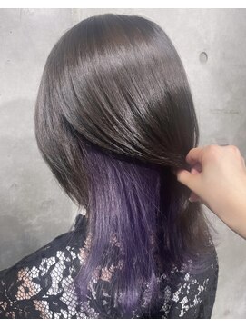 カリーナコークス 原宿 渋谷(Carina COKETH) ブリーチ2回~推しカラーパープルインナーカラーダブルカラー