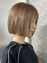 サンクマーケット 渋谷(cinq MARKET)&nbsp;渋谷ダブルカラータッセルボブ切りっぱなしボブベージュカラー◆