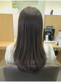 ラベンダーピンクのミディアムスタイル