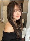 ハッシュセミロングレイヤー髪質改善ストレート縮毛矯正表参道