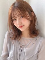 リア トーキョー(Lia TOKYO)&nbsp;【工藤武士】外ハネミディ×オレンジベージュ艶髪
