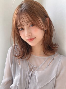 リア トーキョー(Lia TOKYO) 【工藤武士】外ハネミディ×オレンジベージュ艶髪