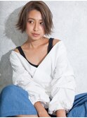 抜け感ハイライト人気外国人風前下がり外ハネボブふわ軽ショート