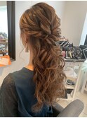 結婚式　ハーフアップ　パーティー　二次会　ブライダル　ドレス