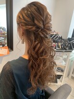 結婚式　ハーフアップ　パーティー　二次会　ブライダル　ドレス