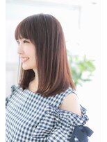 ミック ヘアアンドビューティー 大山店(miq  Hair&Beauty)&nbsp;表情やわらか☆ピンクブラウンラブストレートロブb