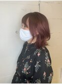 ミディアムレイヤー＋くすみピンク＋ハイライトグラデーション♪