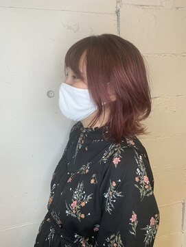 シャンティー(shanti) ミディアムレイヤー＋くすみピンク＋ハイライトグラデーション♪