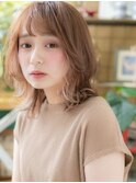 斜めバングで目力UP!外国人風暖色系カラーa志木20代30代40代