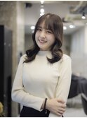 暗髪　セミロング　大野城　美容室