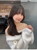 ピンクブラウン/暖色カラー/カシスピンク/韓国ヘア/顔周りカット