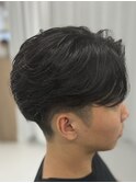 ニュアンスパーマセンターパートフェザーパーマ韓国メンズパーマ