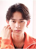センターパートフェザーパーマニュアンスパーマ韓国