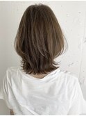 ひし形ネオウルフOfficeハイライトボブウルフ ウルフカット