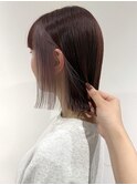 花田ボブインナーカラーブリーチホワイトグレージュ下北沢顔周り